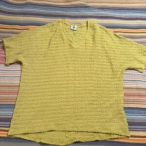 inoah Womens‎ XL Textured V Neck Dolman Sleeve Top Green
